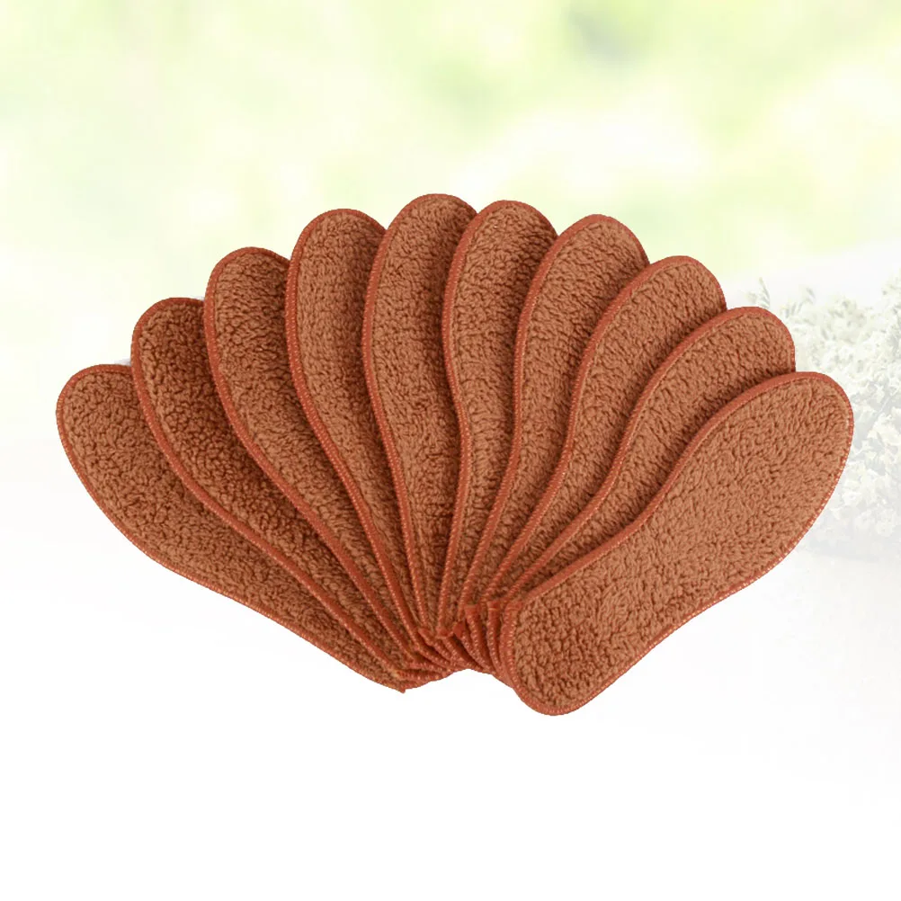 

5pcs 5 Pairs Thick Warm Insoles Imitation Alpaca Wool Shoe Inserts Thickened Absorbent Winter Shoe Pads Foot Care Tool Non-Slip