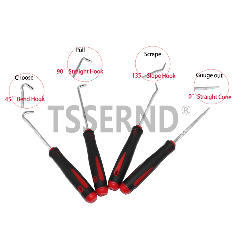Car Auto Vehicle Oil Seal Screwdrivers Set O-Ring Seal Gasket Puller Remover Pick Hooks Tools Sealing Repair Tools 16cm 4Pcs