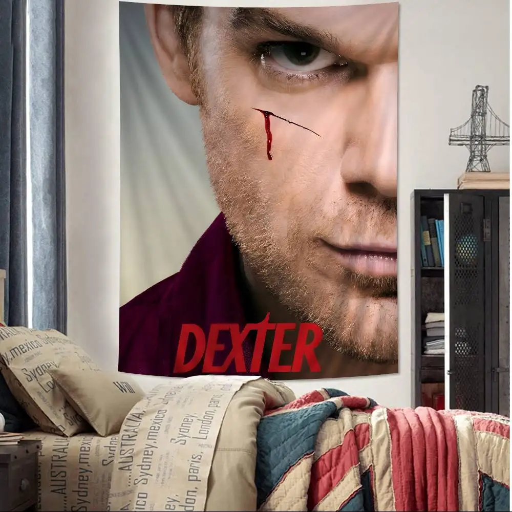 D-Dexter مايكل C.Hall تلفزيون كلاسيكي كارتون نسيج بوهيمي جدار المفروشات ماندالا ديكور المنزل #2