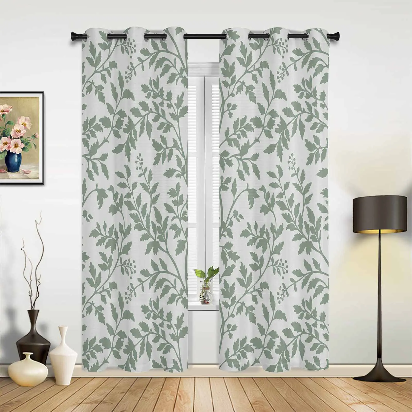 Leaves Branches Window Window Curtains Living Room Bathroom Bedroom Decor Kids Window Treatment