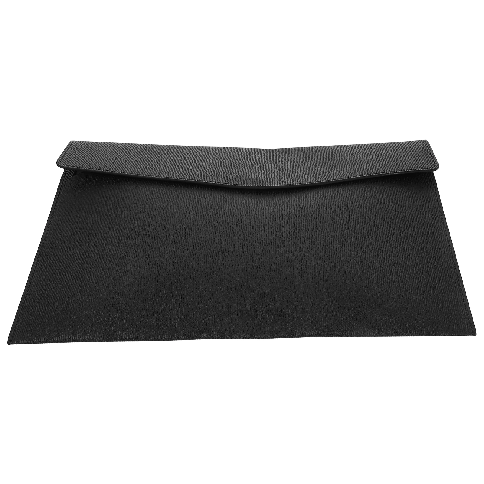 

A4 Document Bag Black Office Pouch Wear Resistant Faux File Organizer Travel Holder Safe Storage
