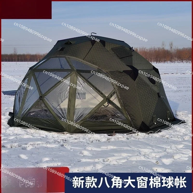 Winter Snow Tent, Insulated and Snowproof with Firewood Heating Hole and Chimney, Can Accommodate Up To 8 People
