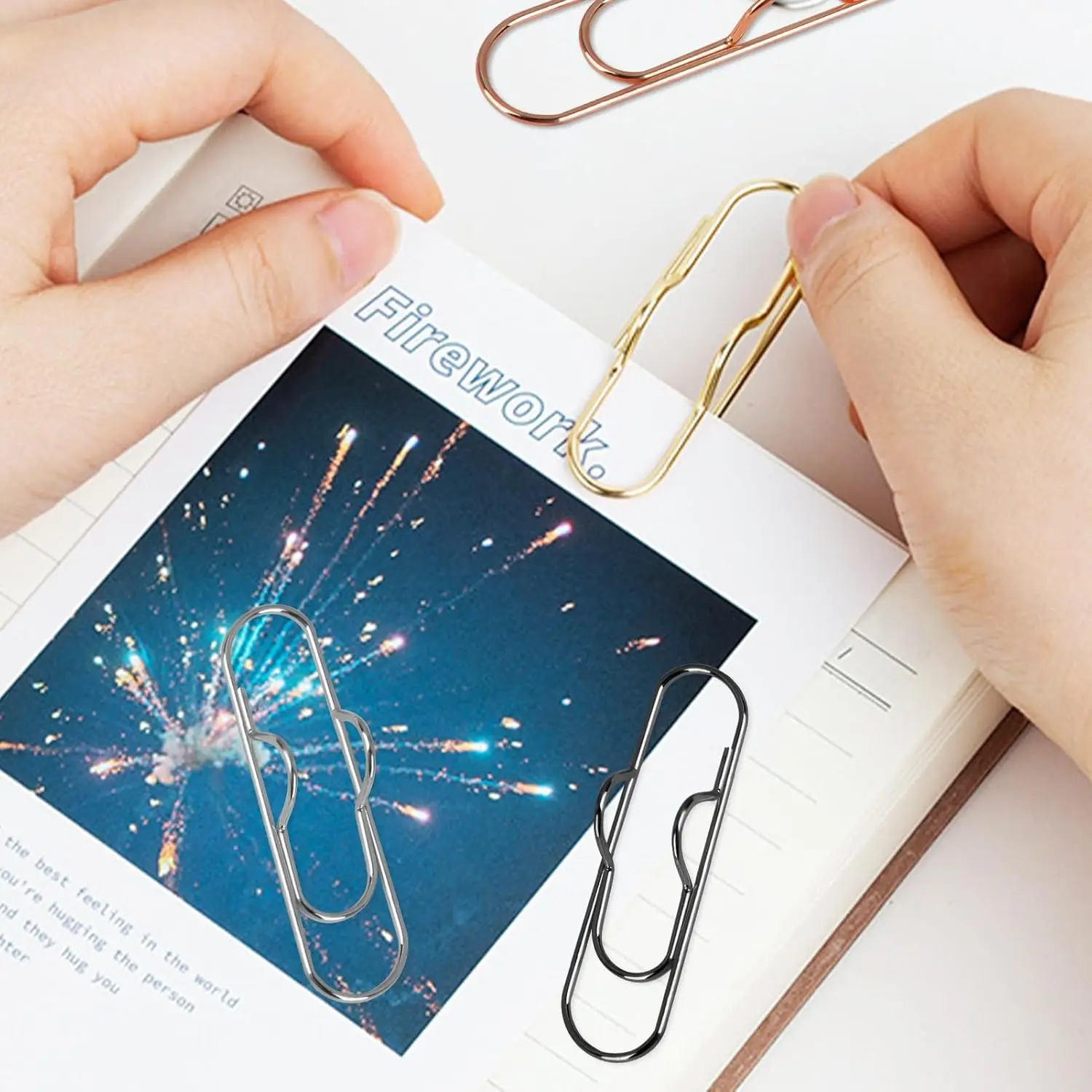 24 Pcs Metal Pen Paper Clip Holders For Notebook Journals, Planners, Office, Pencil Clips for Students, Teachers
