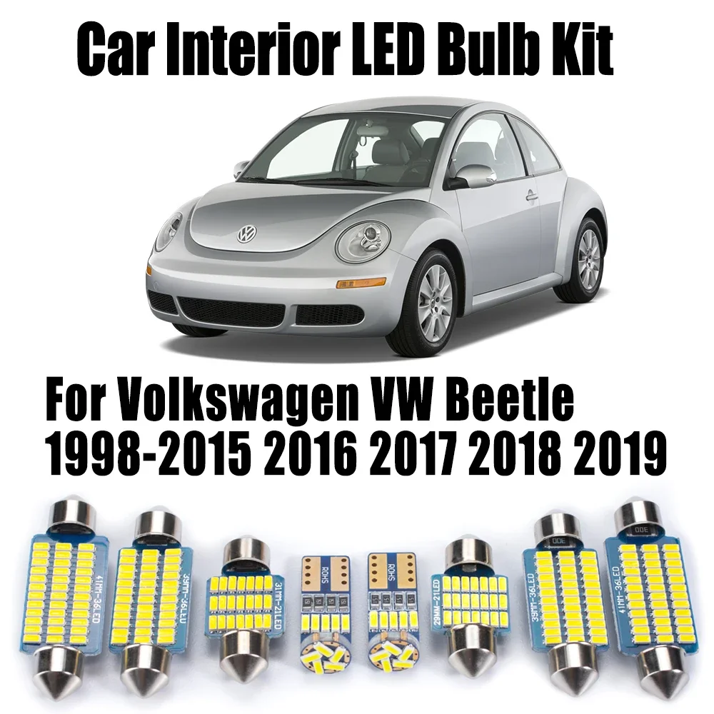 Canbus No Error LED Interior mapa cúpula maletero luz bombillas de lectura Kit para Volkswagen VW Beetle 1998-2017 2018 2019 accesorios de coche