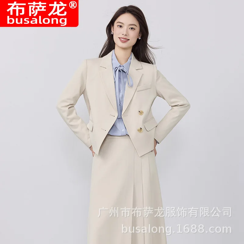 طقم بدلة نسائية بنمط جديد ملابس رسمية احترافية لمقابلة الخدمة المدنية ملابس احترافية لبدلة نسائية صغيرة الحجم