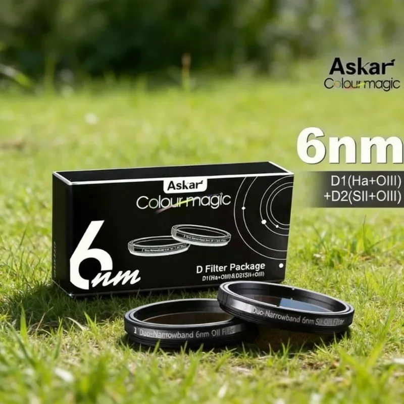 Askar Color Magic Duo-Narrowband 6nm D1 + D2 H-a/O-III Or S-II/O-III Imaging Filter 2 Inch Astronomical Telescope Accessories