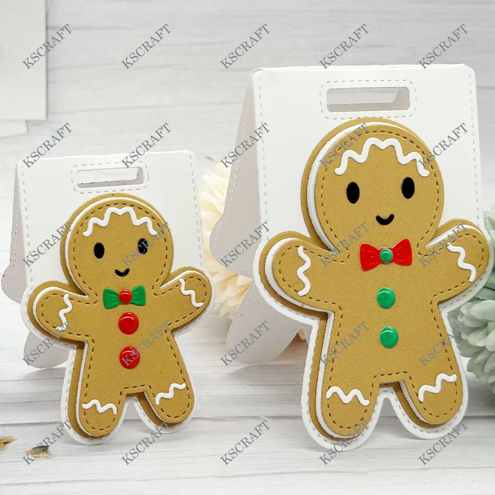 KSCRAFT Gingerbread Man Bag Topper Cutting Dies Stencils for DIY Scrapbooking Decorative Embossing DIY Paper Cards
