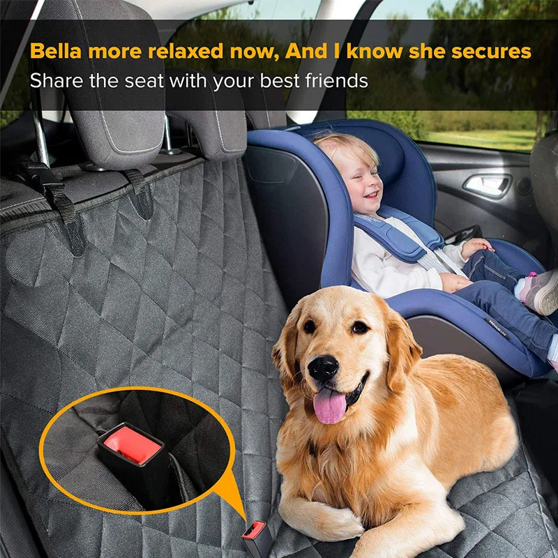 

Dog Car Seat Covers for Back Seat Waterproof with Mesh Visual Window Durable Scratchproof Nonslip Hammock Camping Air Mattress