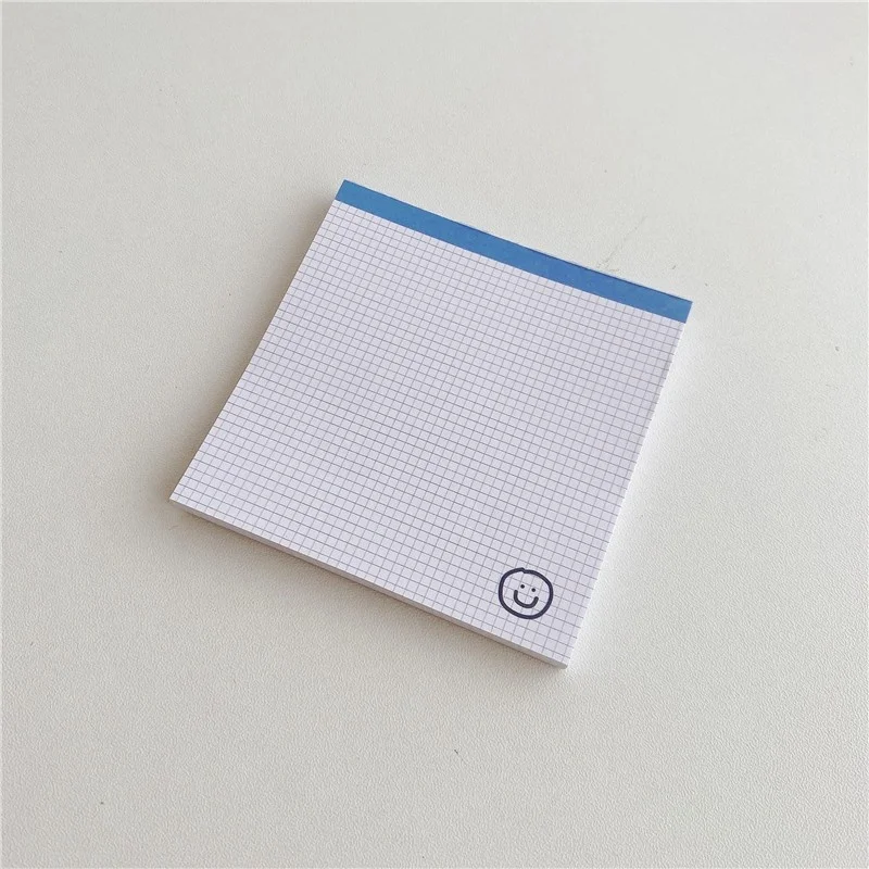 Ins Smiley Face Simple Style Memo Pad Student Grid Message Note Paper To Do List Mini Notepad School Stationeries 50 Sheets