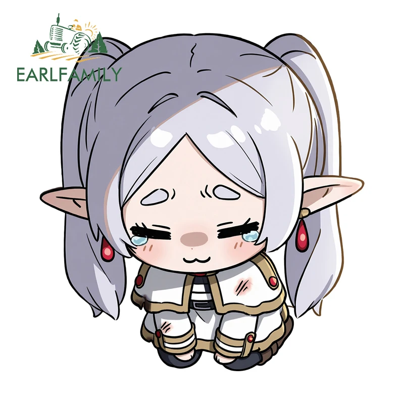 

EARLFAMILY Frieren DIY Наклейки для автомобиля, популярные аниме-дизайны, для зеркала заднего вида и багажника, устойчивые к царапинам, простые в использовании, для термосов и бутылок