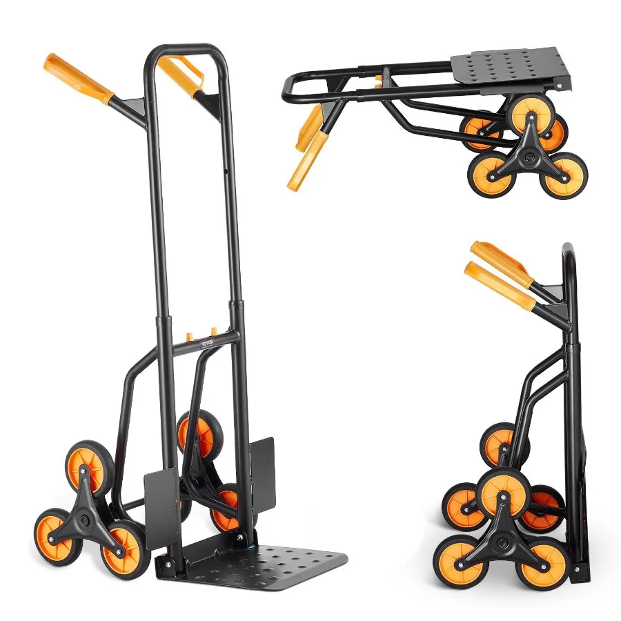 

Stair Climbing Cart Heavy Duty Folding Hand Truck Dolly 440 lbs 6 Wheels