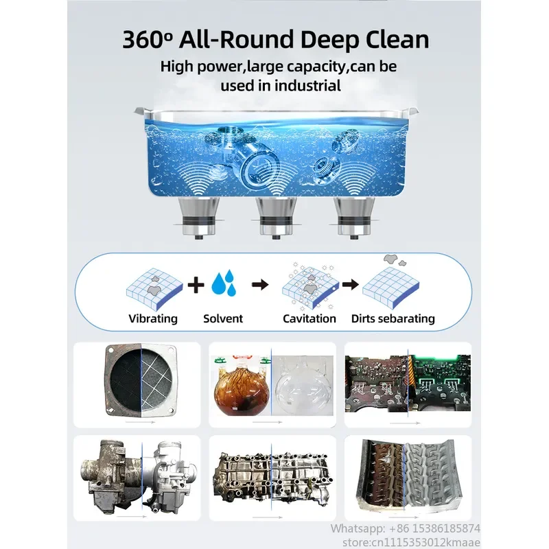 Vequyn 30L Ultrasonic Cleaner, 120kHz Degas Lab Medical Industrial Bath for Metal Mould, DPF, Oil, Rust, Injector Cleaning  dent