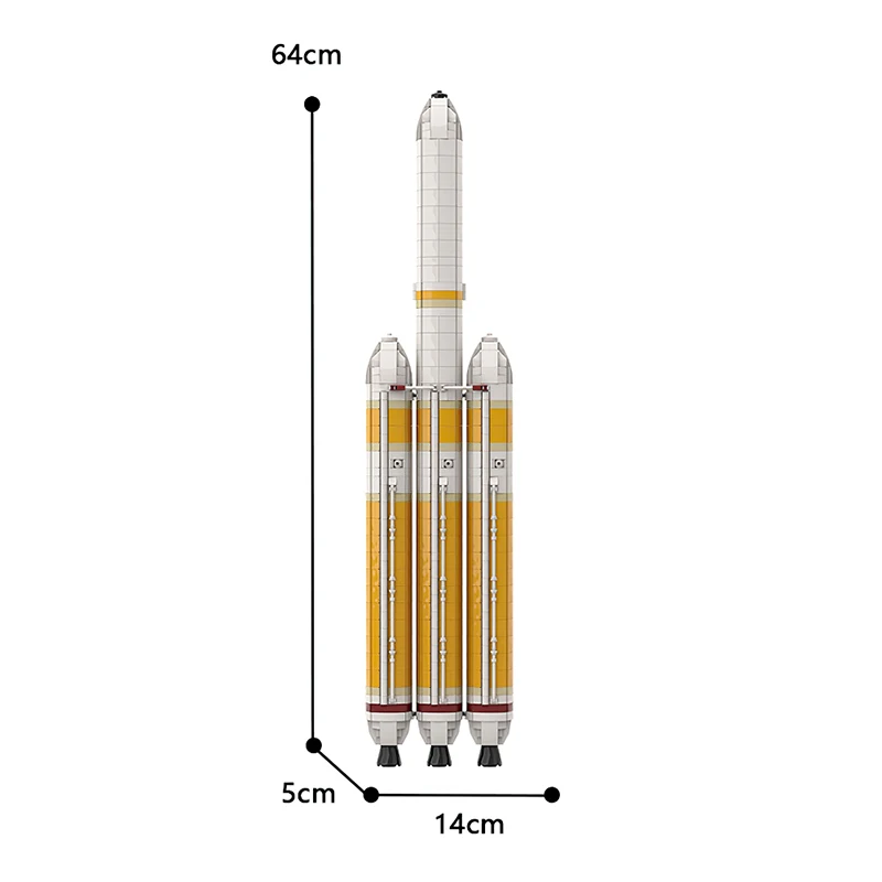 Moc Delta IV Heavy With Parker Solar Probe Saturn V Scale Rocket Building Blocks Set Mars Exploration Vehicle Children Toys Set