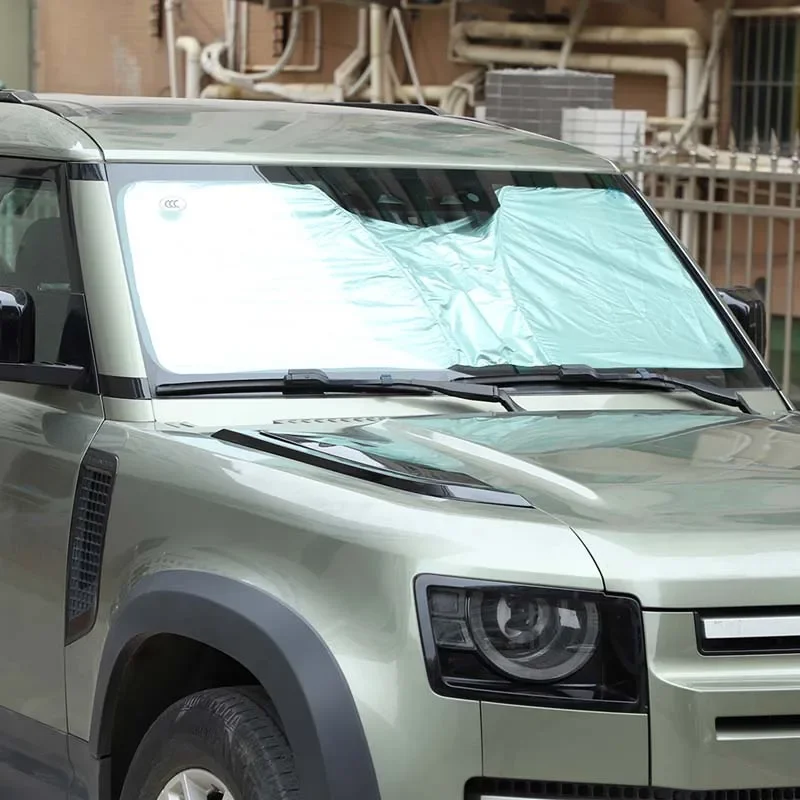 

YK Silver Tape Car Front Windshield Thermal Curtain Shading Sunscreen Car Accessories For Land Rover Defender 2004-2025