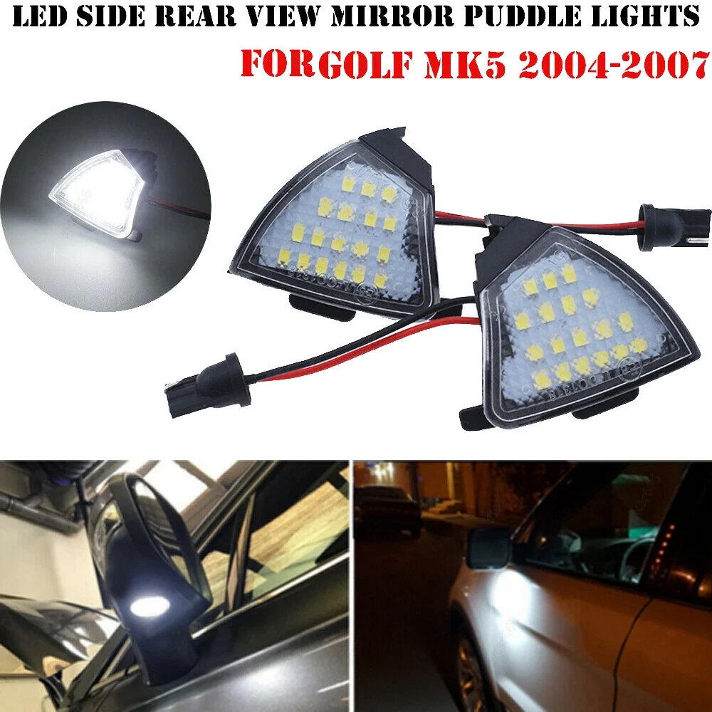 Carro 18 led espelho lateral luz sob poça lâmpada para-golf 5 mk5 mkv passat b6 jetta r32 golf6 variante