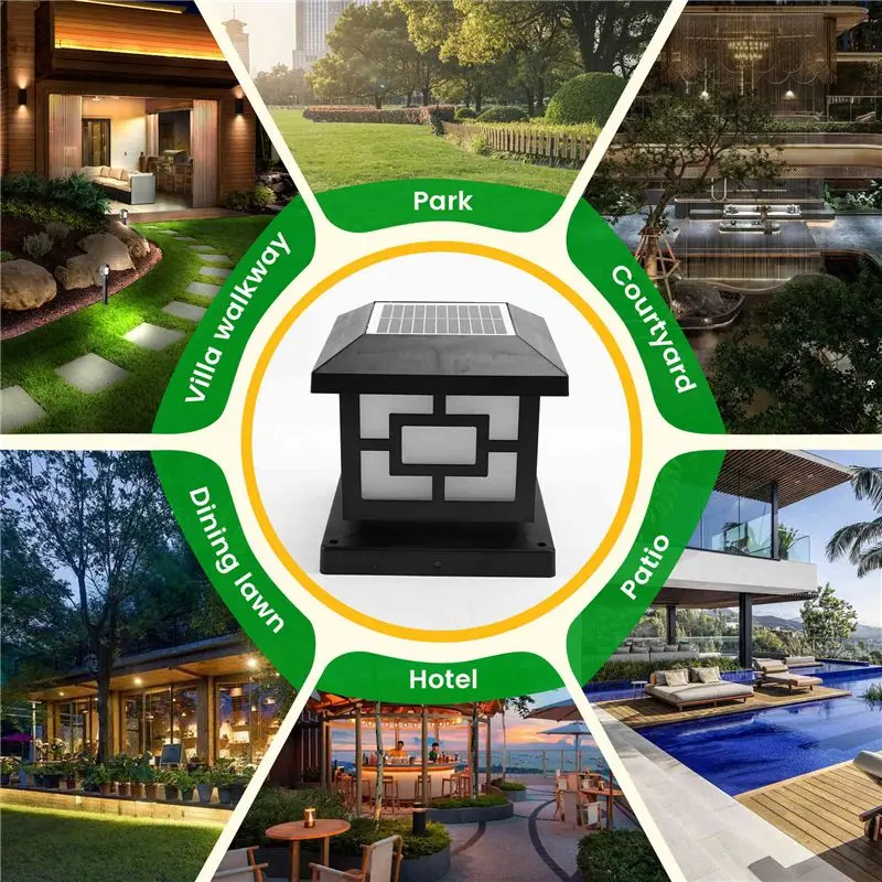 [A92P!】 Outdoor Solar Terrace Column Lights Fence Lights And Garden Landscape Column Lights Garden Column Decorative Lights