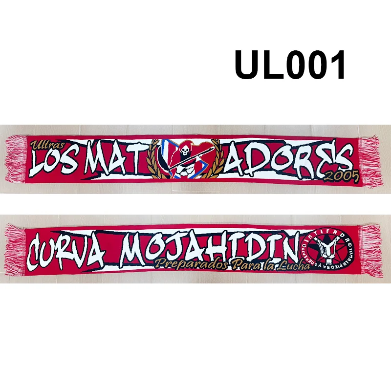 145*20 cm Size Ultras Los Matadores 2005 Scarf for Fans Double-faced Knitted UL001