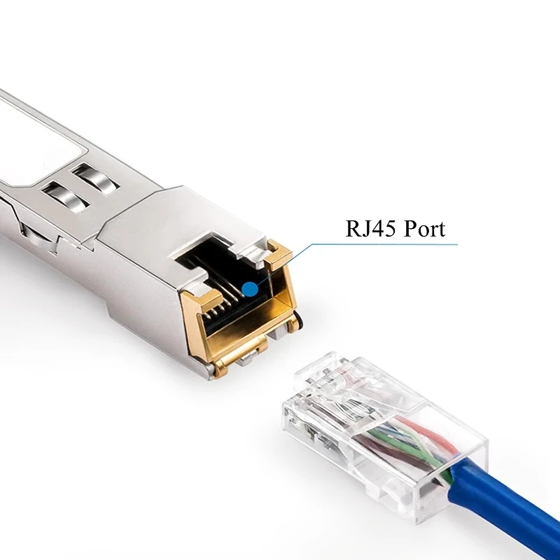 HTOC 10/100/1000M SFP Module RJ45 Switch Connector (1.25G+RJ45 100M) Gigabit Ethernet Port 1pcs