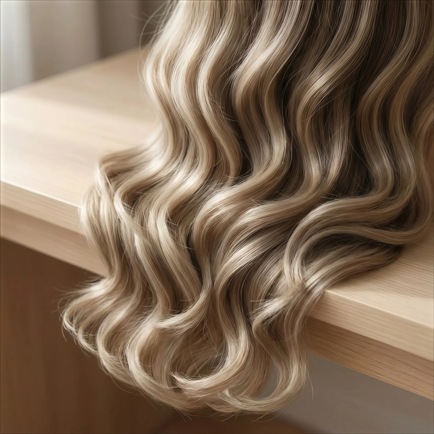 Gradient Brown Gold Long Loose Wavy Synthetic Wig 26 Inch Heat Resistant Fiber Daily Party Wig For Women image 6