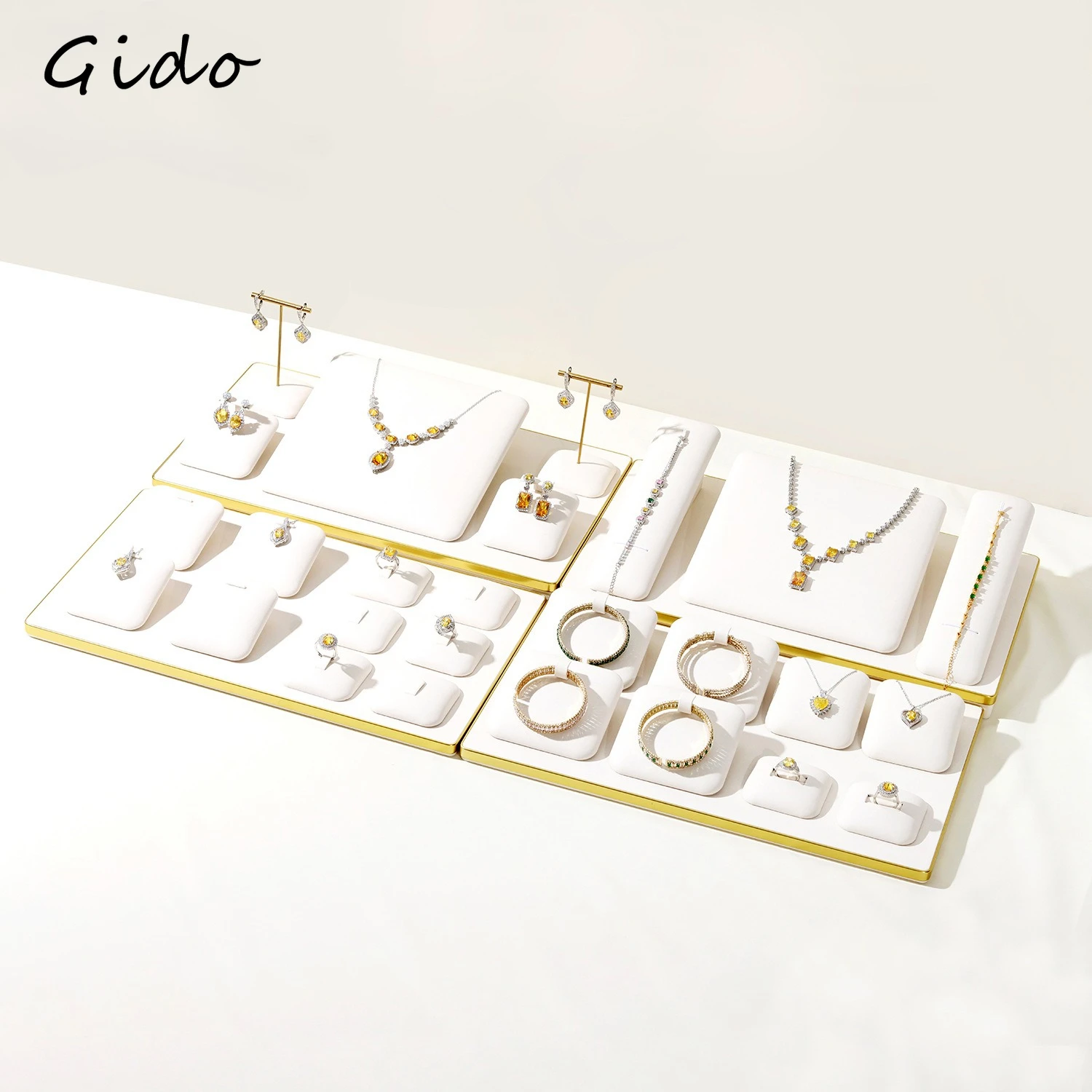 

Magnetic Closure Jewelry Display Stand Premium PU Organizer for Rings Earrings Necklaces Adjustable Layout Desktop Store Holder