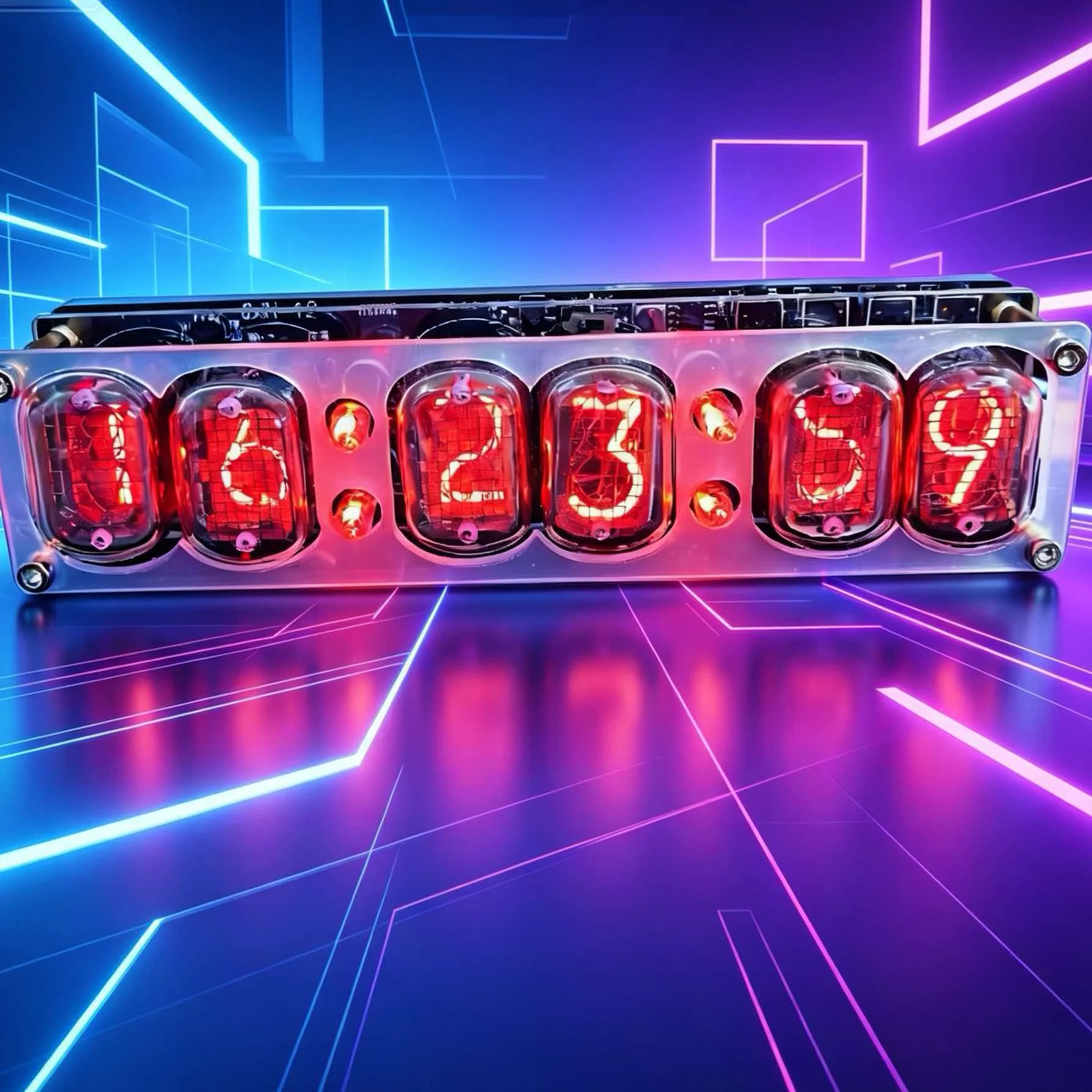 Rechargeable Soviet Style IN12 Glowing Tube Nixe Clock RGB Mode Creative Desktop Decorative Vintage Battery Not Included