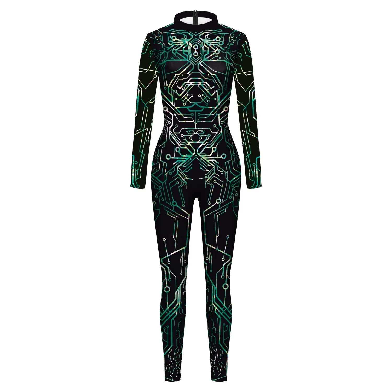 Macacão Zentai elástico para adultos, bodysuit mecânico, traje de festa extravagante Cosplay, 2024