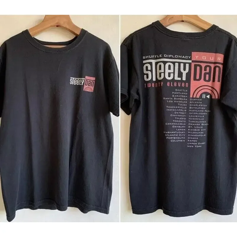 Steely Dan Shuffle Diplomacy Tour 2 Side Black T shirt Remake S 5XL