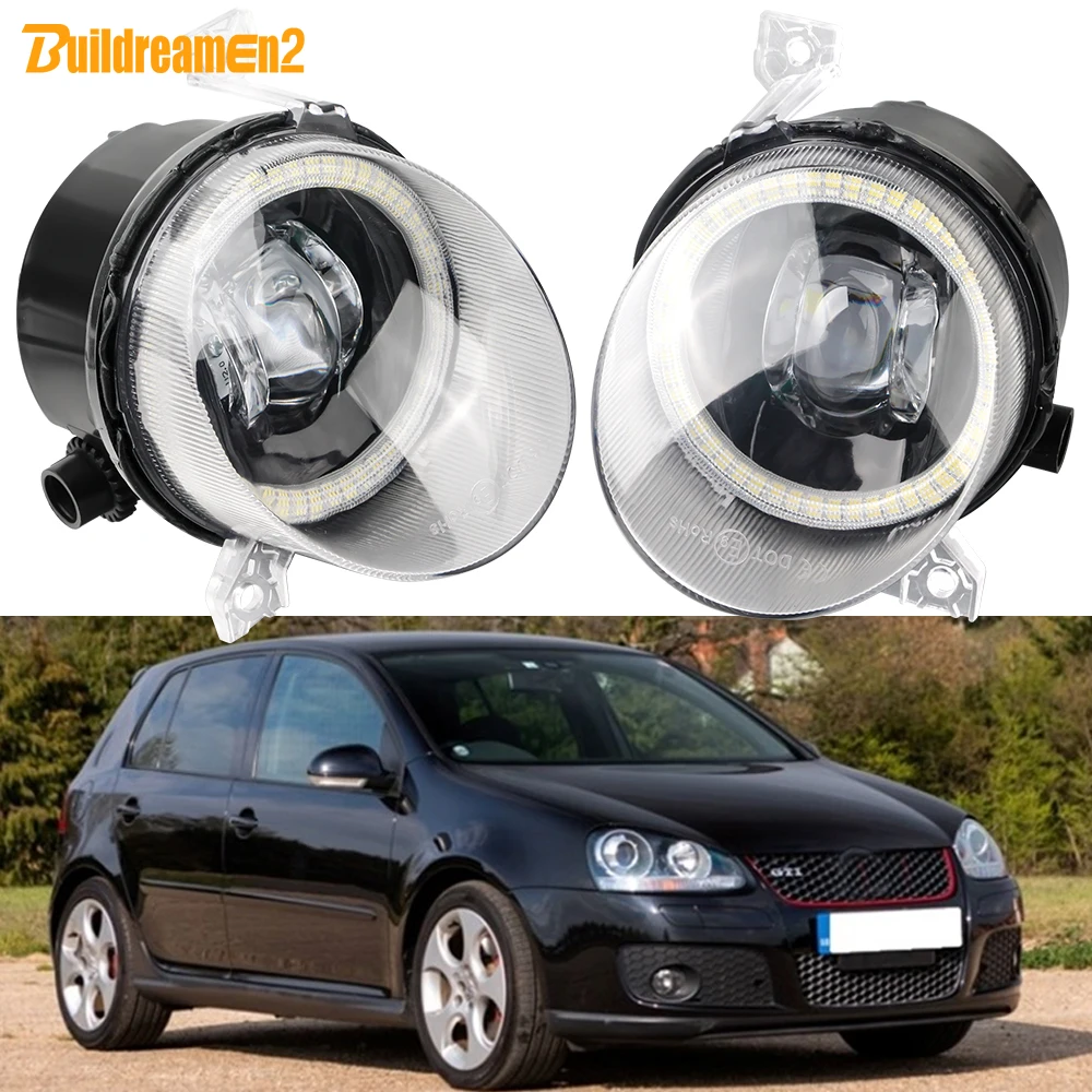 Car LED Fog Light Angel Eye Daytime Running Lamp DRL For Volkswagen VW Golf Mk5 Rabbit GTI (1K) 2004 2005 2006 2007 2008 2009