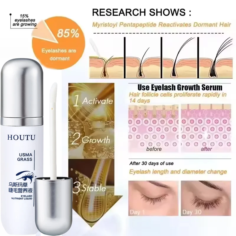 Siero per la crescita rapida delle ciglia 7 giorni Potenziatore naturale delle ciglia Più lungo Più pieno Più spesso Curling Lash Trattamento Prodotti per la cura degli occhi Trucco