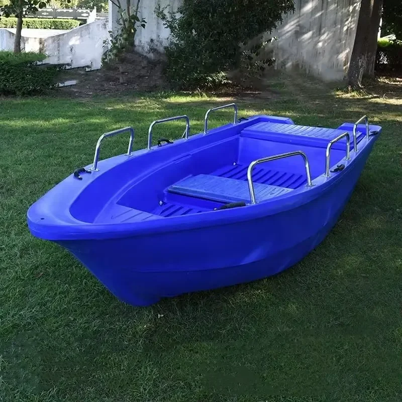 10 people 4.3 meters solid high-density polyethylene plastic large fishing boat drifting double-layer offshore plastic