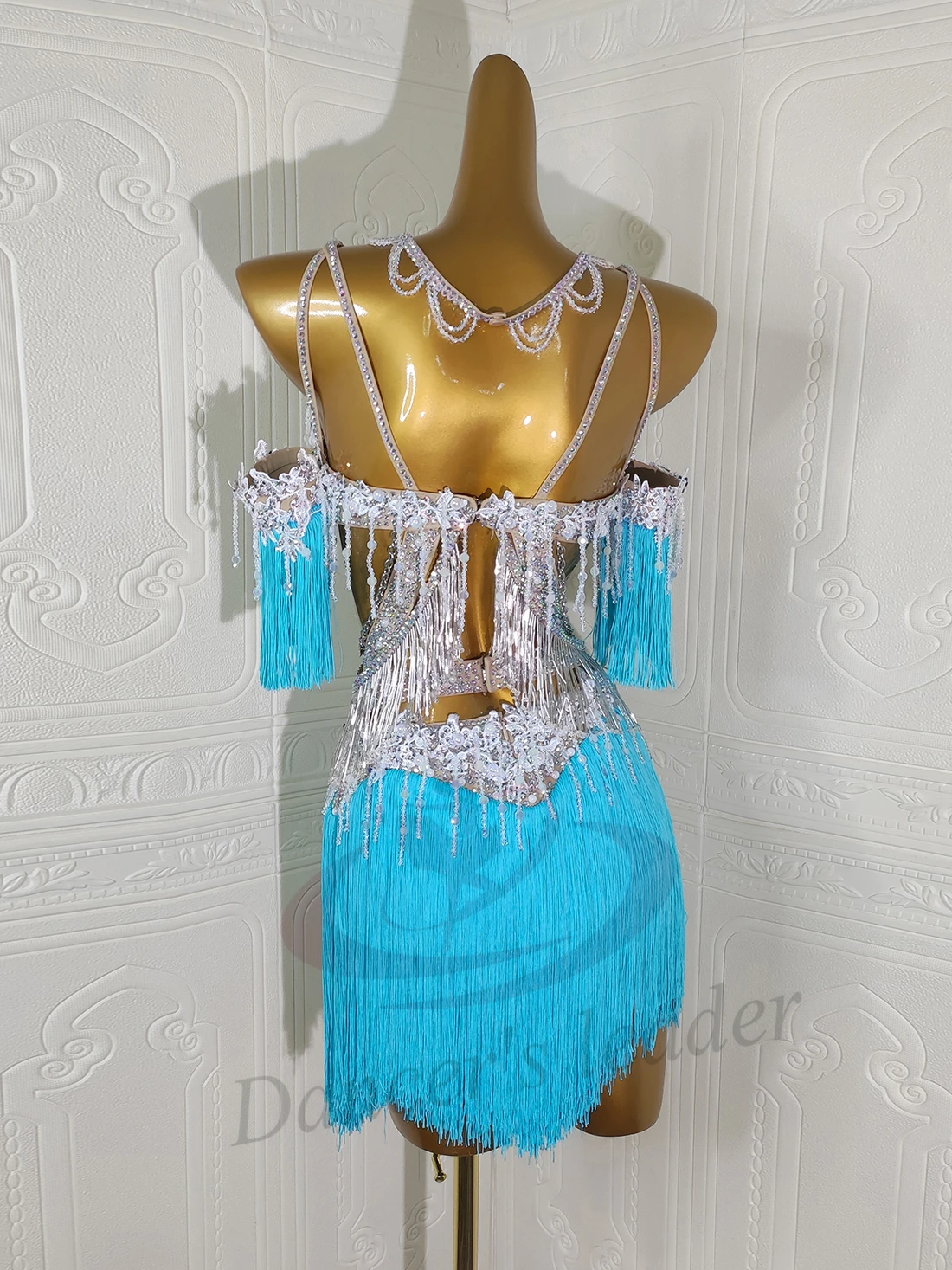 الرقص اللاتينية AB حجر الإناث الكبار الأطفال الراقية مخصصة كريستال قلادة شرابة تنورة سوداء بركة السامبا الأداء اللباس