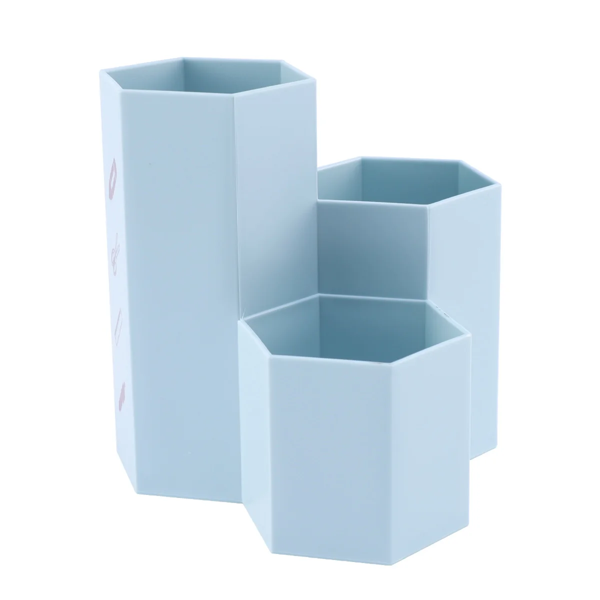 

Hexagonal Pen Holder Large Capacity Desktop Organizer Stationery Case Scratch Resistant PP Material Office Accessories Cosmetics