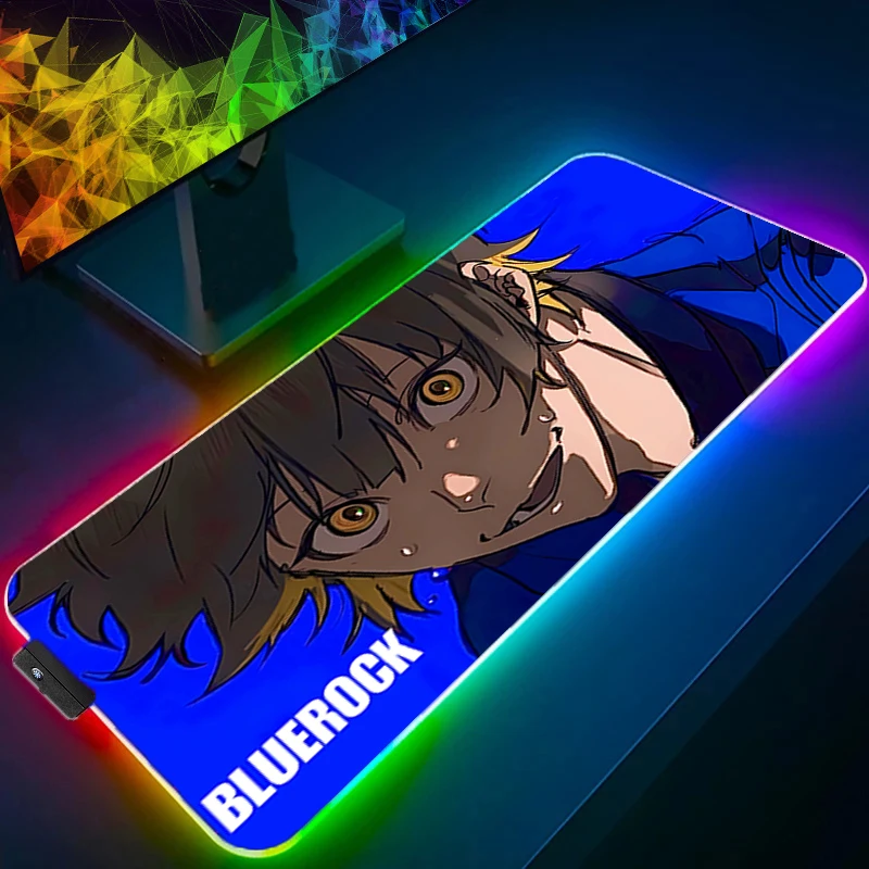 لوحة ماوس RGB B-قفل أزرق تصميم فريد من نوعه لوحة ماوس متوهجة تضيف سحرًا إلى مكتبك لوحة ماوس أساسية بسيطة XXL للعمل #4