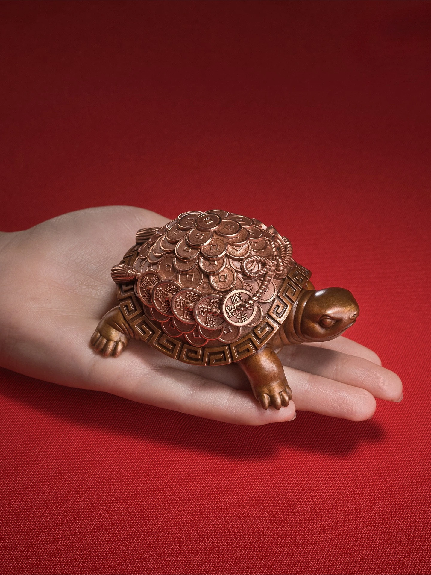 زخرفة نحاسية لسطح المكتب لغرفة المعيشة "المال السلحفاة"، زخرفة هدية للحرف اليدوية لتزيين المنزل #5