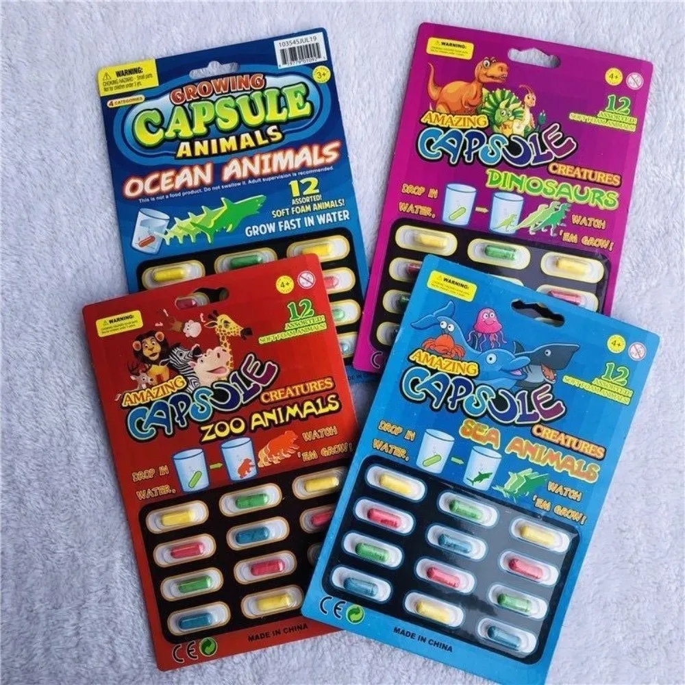 水で育つ動物のおもちゃ3個パック、伸縮性がありストレス解消、水で遊べる動物のおもちゃ、創造的なスポンジの入浴おもちゃ、ベビーギフト