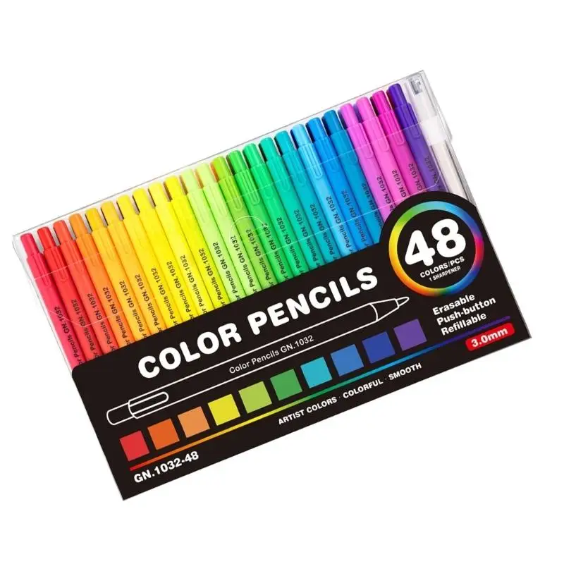 31BA 3.0MM Mechanical Colored Pencils with Push Button Control for Doodling Drawing