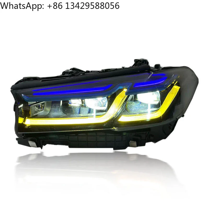 

Yellow and White DRL Headlight for BMW 5 Series G30 F90 2018-2022 Upgraded Laser M5 Style Headlamp Double-color Switch Light
