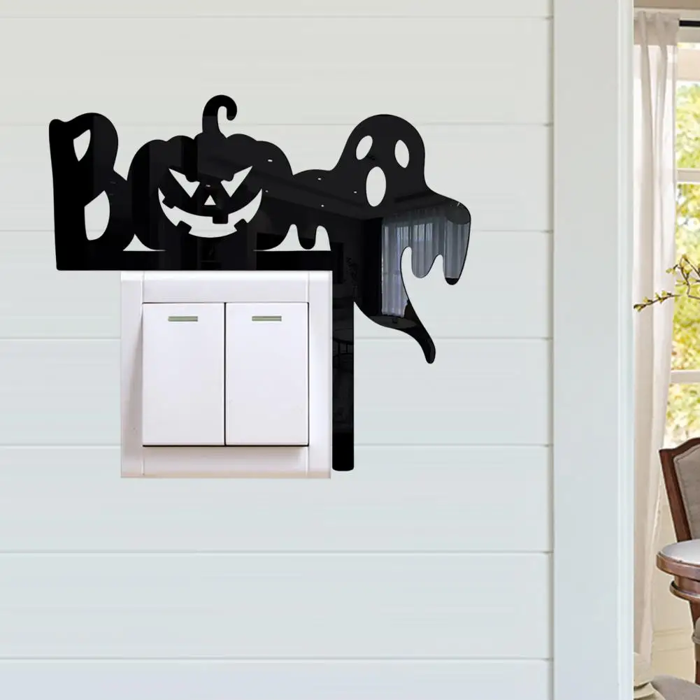 Door Corner Decorations Halloween Door Topper Wall Sticker Set 3d Witch Ghost Black Cat Spiderweb Pumpkin Window Corner Sign