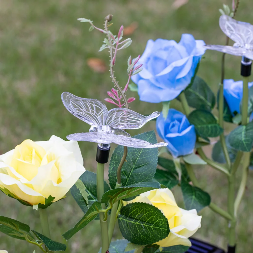 

Solar Powered Pink Flowers Outdoor Garden Lawn Lamp Decorative Solar LED Flower Light Landscape Lamp