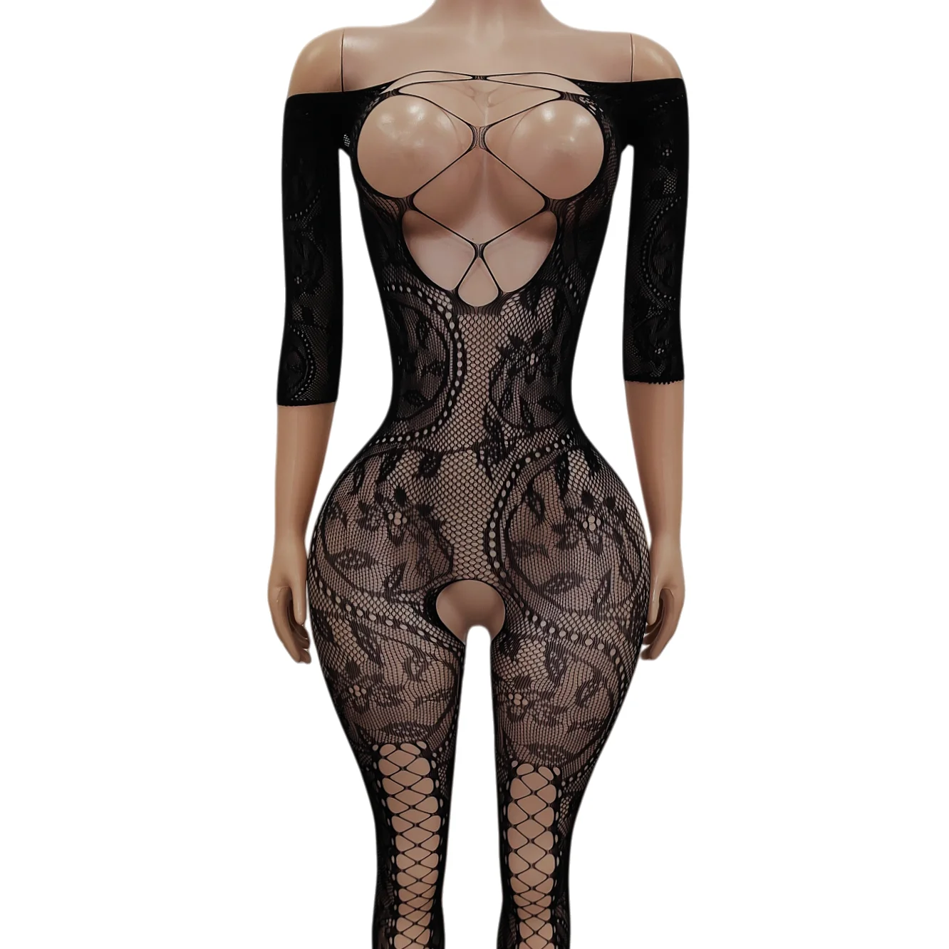 

Сексуальное женское белье, горячие женские черные полые чулки с открытой промежностью, эротическое боди, интимное нижнее белье