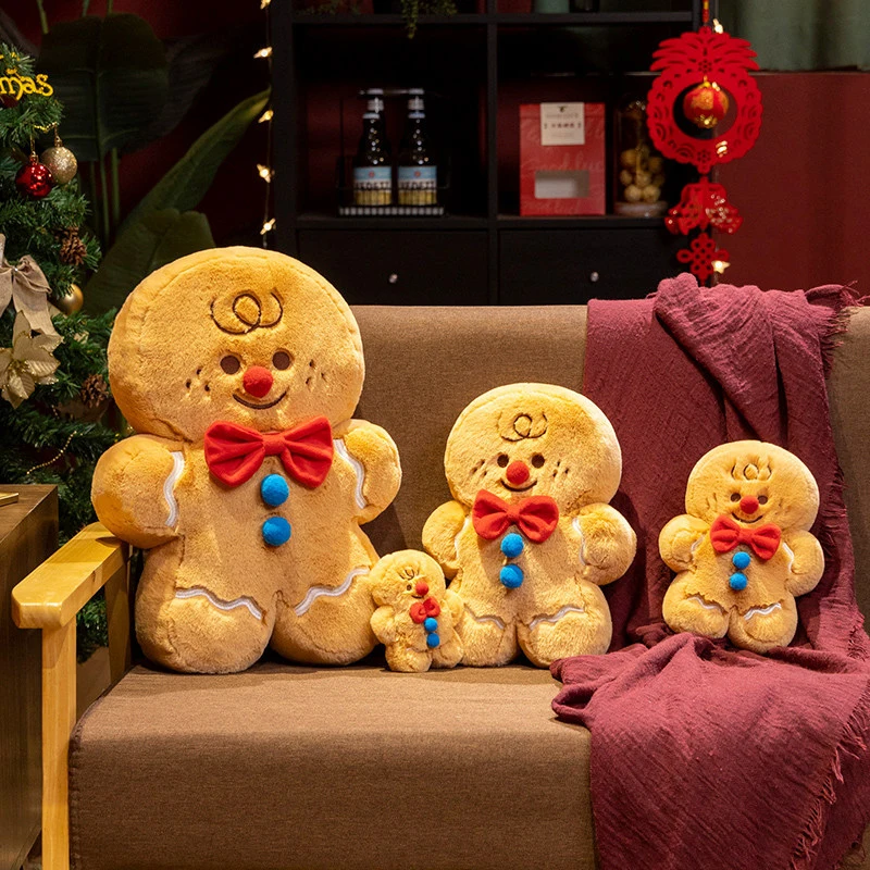 น่ารัก Christmas Gingerbread Man ตุ๊กตาหมอนนุ่มการ์ตูน Gingerbread กระต่ายหมอนสร้างสรรค์ตกแต่งบ้านเด็ก Xmas ของขวัญ