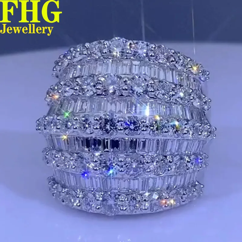 

18K Gold Moissanite Diamond Ring Luxury Classic Wedding Party Engagement Anniversary Ring