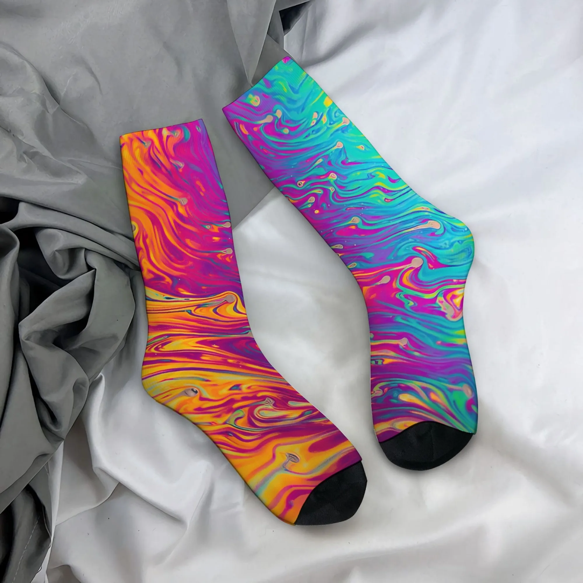 

Fluid Art Socks Non-slip Elastic Breathable Men's Socks Travel Leisure Running Basketball Fashionable Trendy Novelty Party Gifts