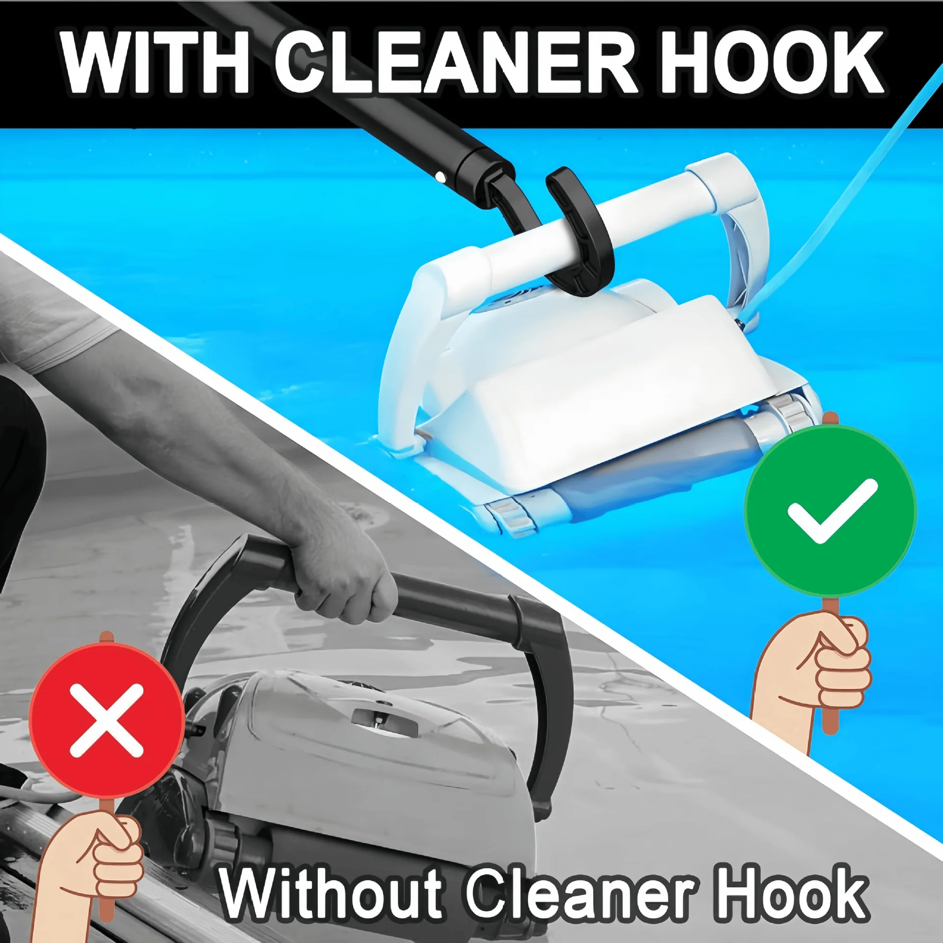 Hook for Pool Cleaner Pool Cleaner Hook Pool Robot Cleaning Hook Swimming Pool Maintenance Tool Pool Cleaning Hook Accessory