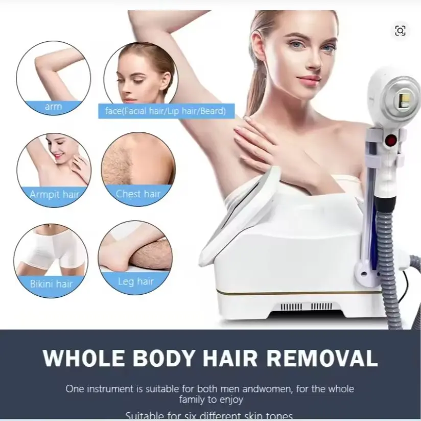 Mini 808nm Diode Laser Hair Removal Machine with External Water Tank Ice Titanium Handle for Salon Semiconductor Cooling