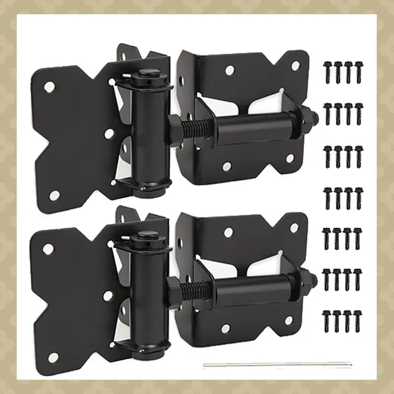 

AB45 2-pak самоблокирующихся петель для защелки ворот, набор сверхпрочных аппаратных петель для винилового и деревянного забора с установочными винтами