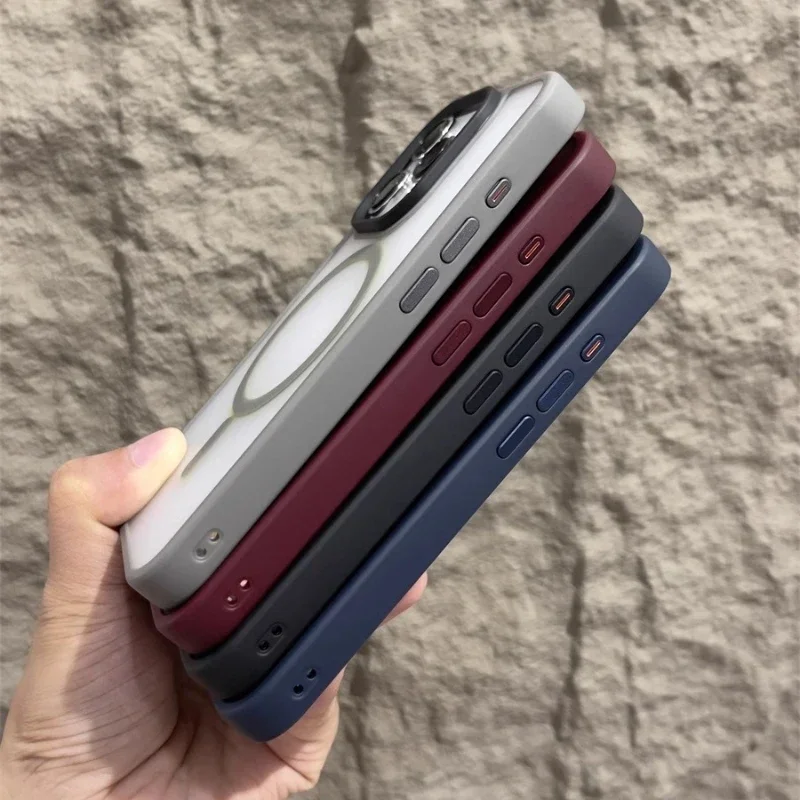 Funda magnética original mate para iPhone Air 17 16 15 14 12 11 13 Pro Max Plus con carga inalámbrica MagSafe 3