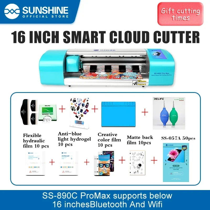 SUNSHINE SS-890C Pro Max Auto Intelligent Cutting Machine, Mobile Phone Protective Film Cutter Machine ,Back and Front Film Cuts