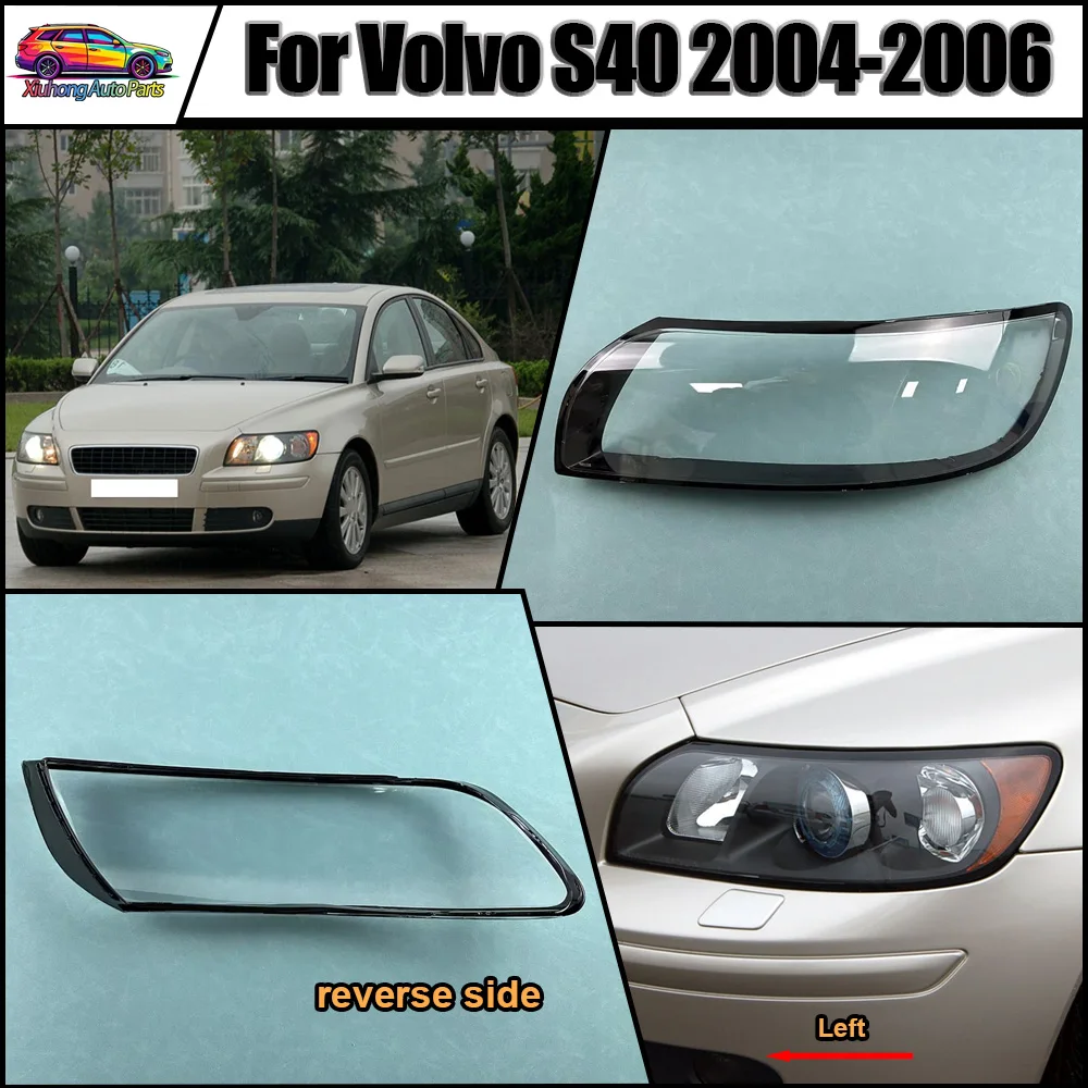 Front Headlight Cover Transparent Mask Headlamp Lamp Shell Plexiglass Replace Original Lampshade 2004 2005-2006 For Volvo S40