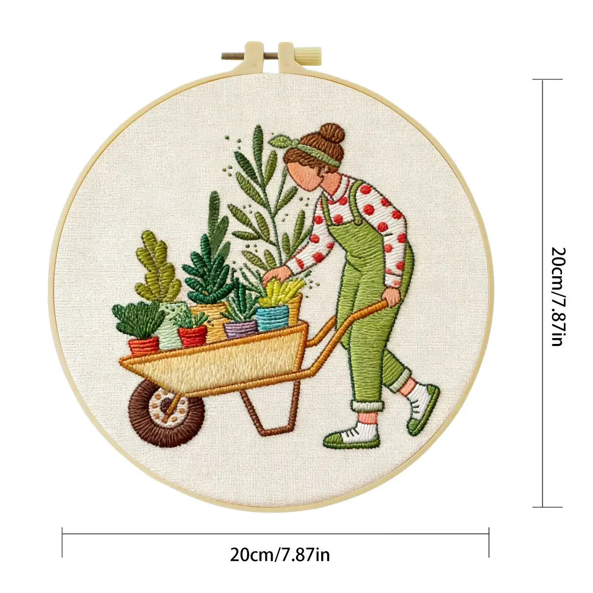 1 Stück 20X20CM/15X15CM 7,87/6,3 Zoll Garten-Stickerei-Starter-Kit DIY-Kit DIY-Stickerei-Set Handarbeits-Set für Anfänger – Detail 3